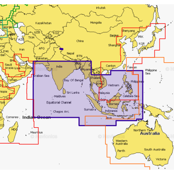 Navionics Plus 31XG - Det Indiske Ocean og Det Sydkinesiske Hav