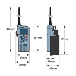 Ocean Signal SafeSea V100 GMDSS VHF Radio inkl. opladeligt Batteri