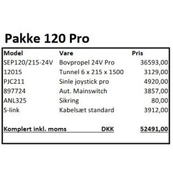 SidePower SE120Pro pakke bovpropel med tilbehr