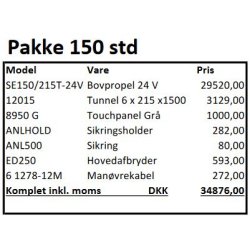 SidePower SE150 pakke bovpropel med tilbehr