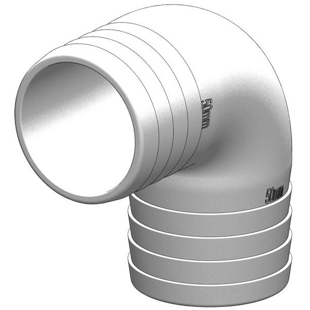 Trudesign Vinkelstykke 90 50mm hvid