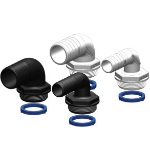 Trudesign Aquavalve slangestuds hvid 90 1 1/2