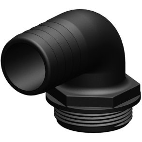 Trudesign Aquavalve slangestuds sort 90 1 1/2