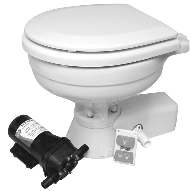 Jabsco "quiet flush" Compact el-toilet 12V saltvand