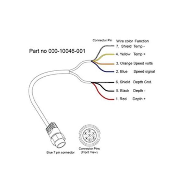 Transducer kabel med bl 7-P stik - lse ledninger

