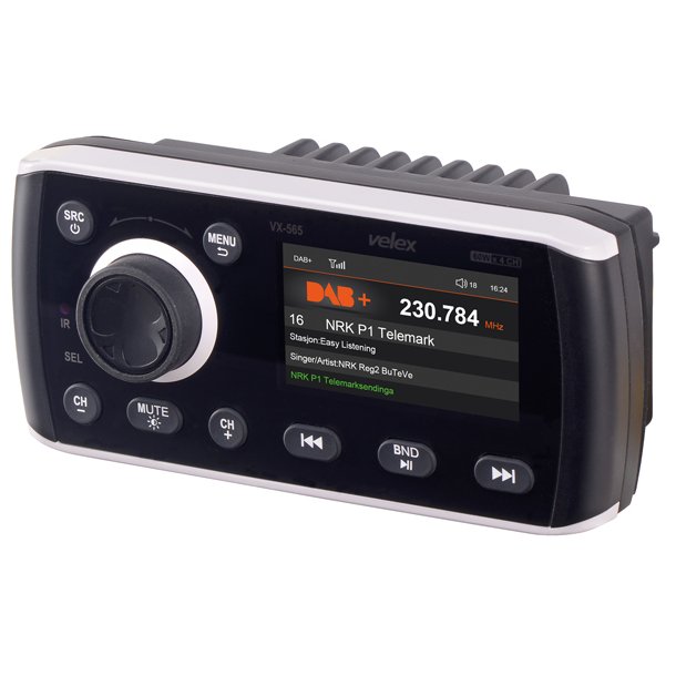 Velex Marine radio DAB+/FM, inkl. fjernbetjenning