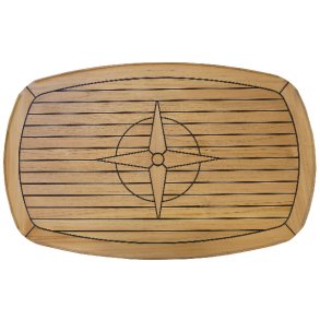 Teakbordplade m/runde hj�rner, 60 x 95 cm