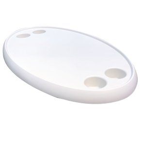 Springfield oval bordplade af hvid ABS