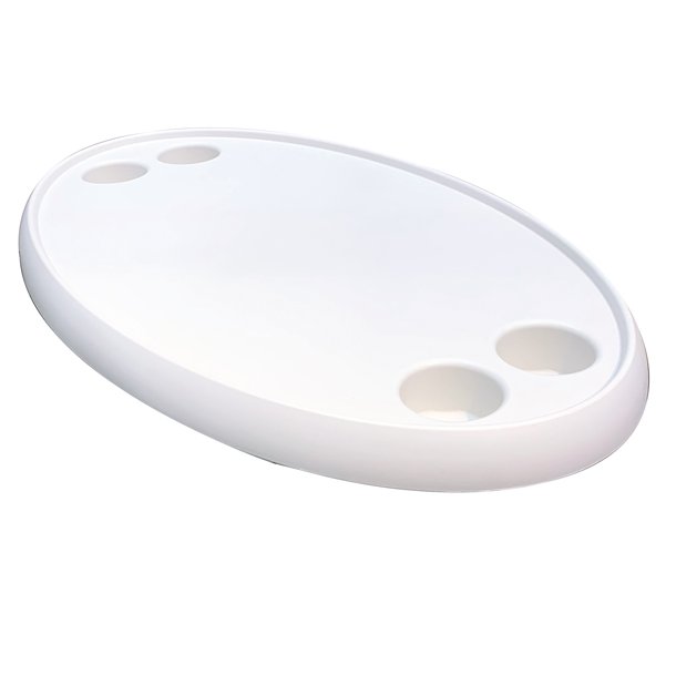 Springfield oval bordplade af hvid ABS