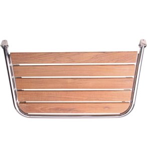 Badeplatform i rustfrit stl og teak, 81x45cm