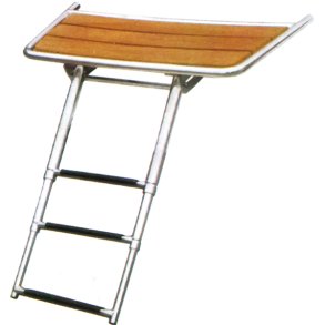 Badeplatform m/3-trins teleskopstige, 84x38cm