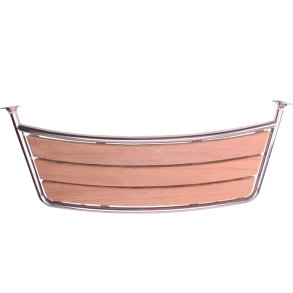 Badeplatform i rustfrit stl og teak, 100x38cm
