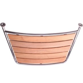 Badeplatform i rustfrit stl og teak, 109x60cm