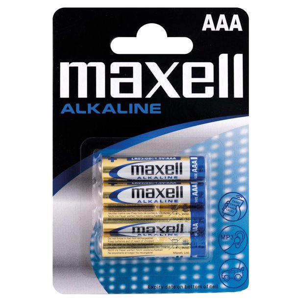 Maxell Alkaline batteri AAA / LR03, 4 stk