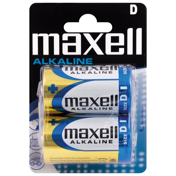 Maxell Alkaline D / LR20 batterier, 2stk