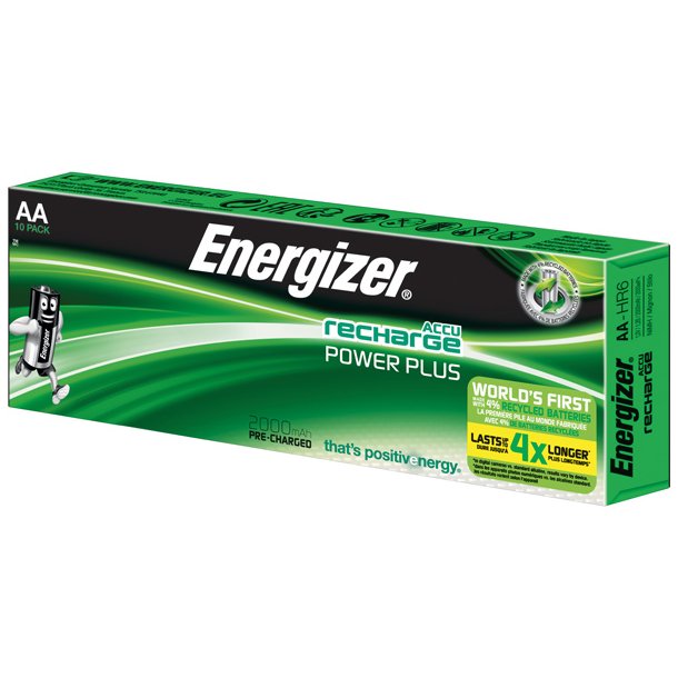 Energizer genopladelig Power Plus batteri AA 2000mAh, 10stk