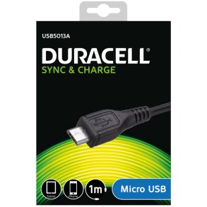 Duracell USB til Micro USB-kabel sort, 1m