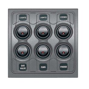 BEP el-panel Contour med 6 kontakter, 12V