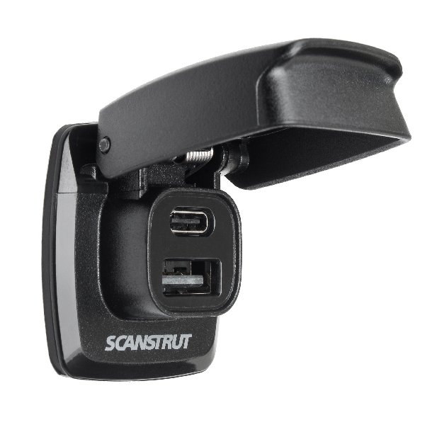 ScanStrut Flip-Pro USB-A & USB-C lader vandtt, 12-24V