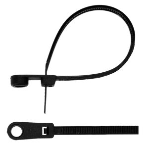 Strips med hul sort 145 x 3,6mm, 20 stk