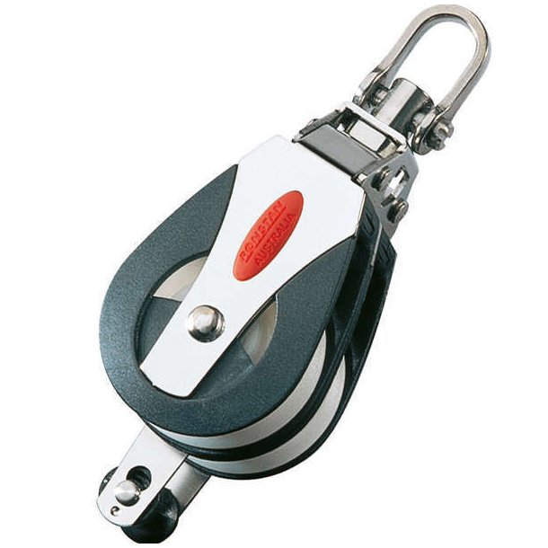 Ronstan Dobbeltblok med svirvel og hundsvot, serie 50