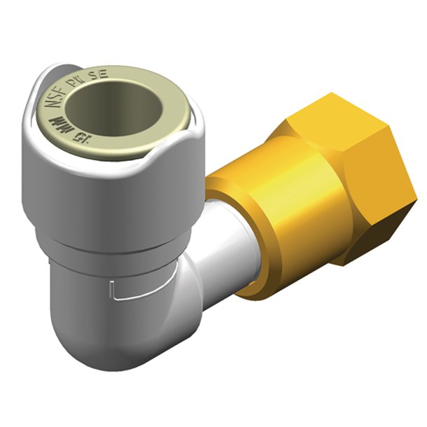 Whale vinkeladapter hun 1/2" BSP messing, 1 stk