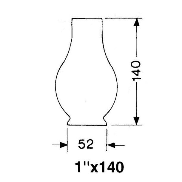 DHR Lampeglas 1''' x 140mm